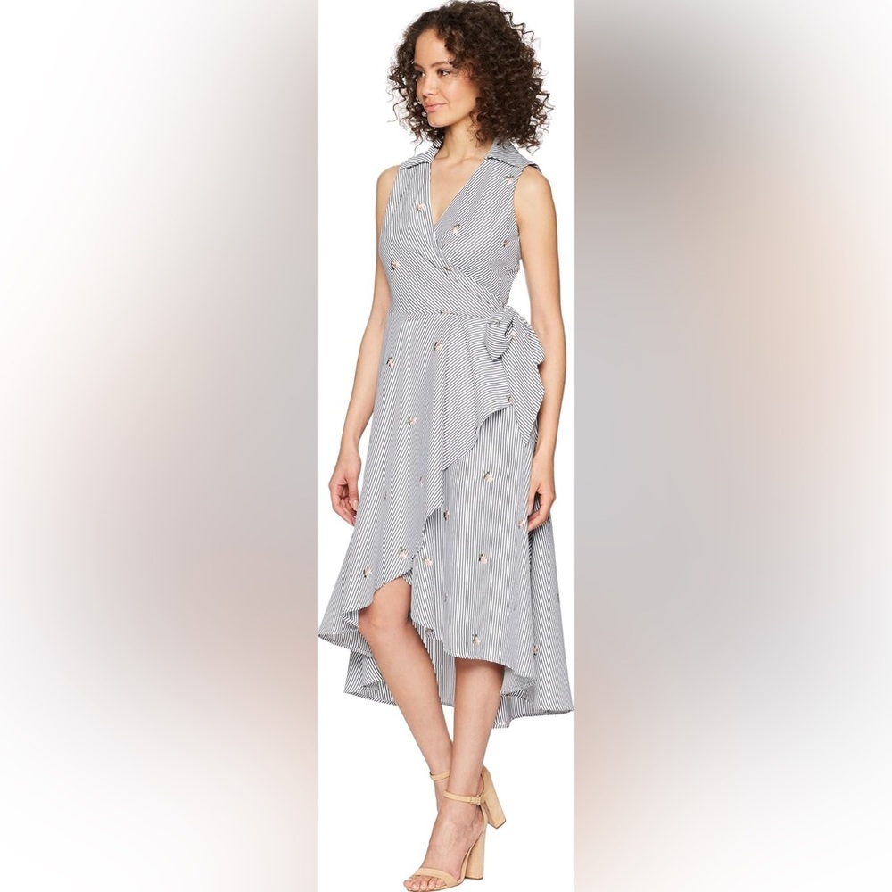 Calvin Klein Black and White Fit and Flare Dress